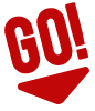 Go logo in red color and no background